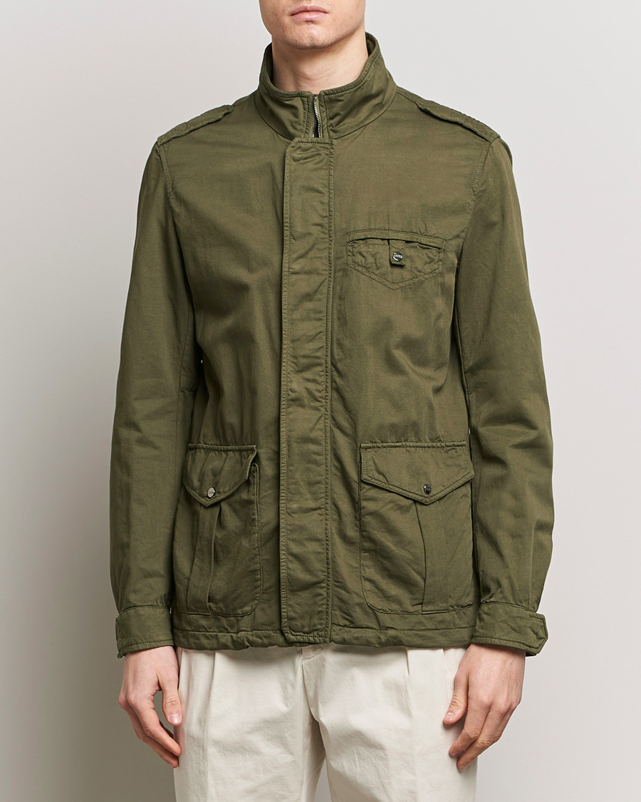 Herr | Italian Department | Herno | Washed Cotton/Linen Field Jacket Military