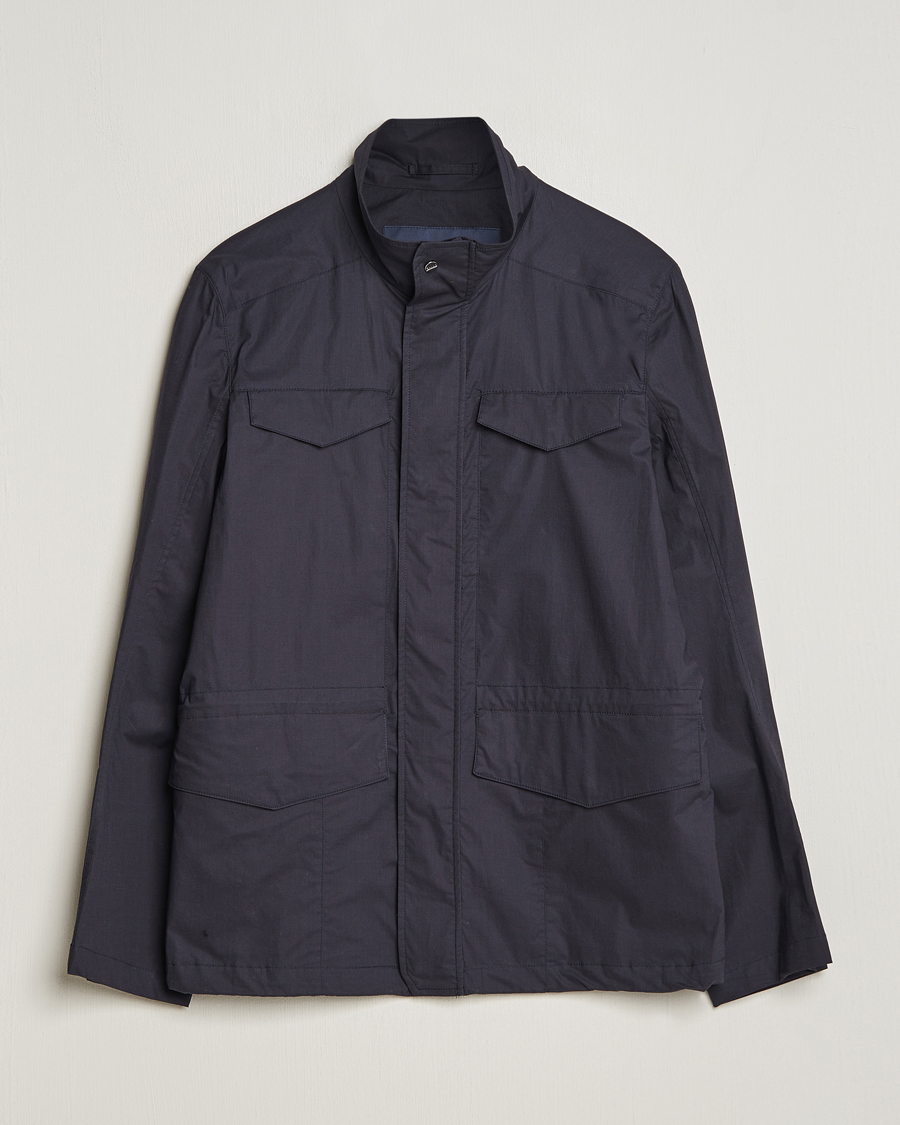 Herr | Jackor | Herno | Lightwieght Cotton Field Jacket Navy