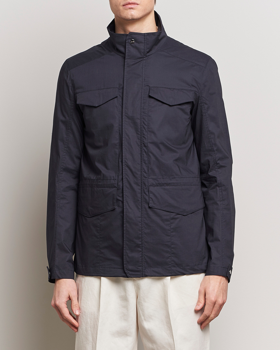 Herr | Dressade jackor | Herno | Lightwieght Cotton Field Jacket Navy