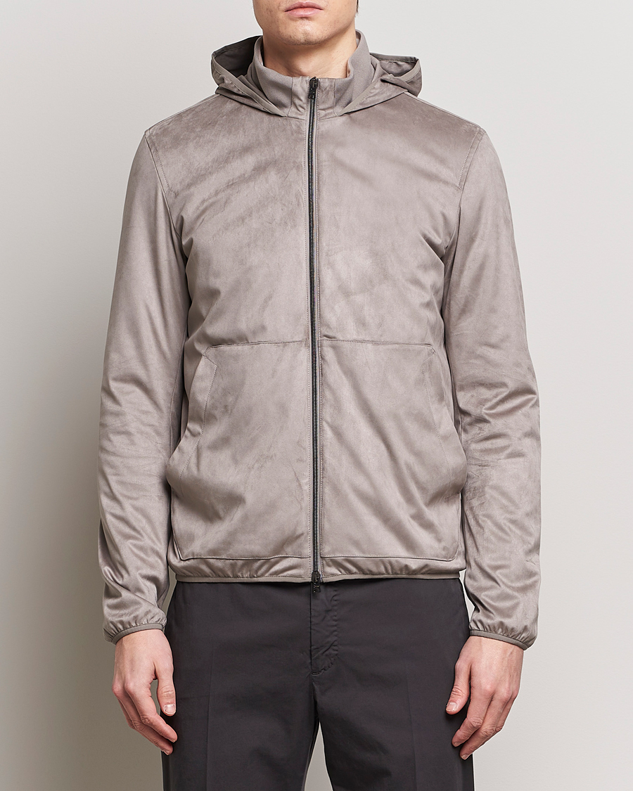 Herr | Skinnjackor | Herno | Faux Suede Bomber Jacket Grey