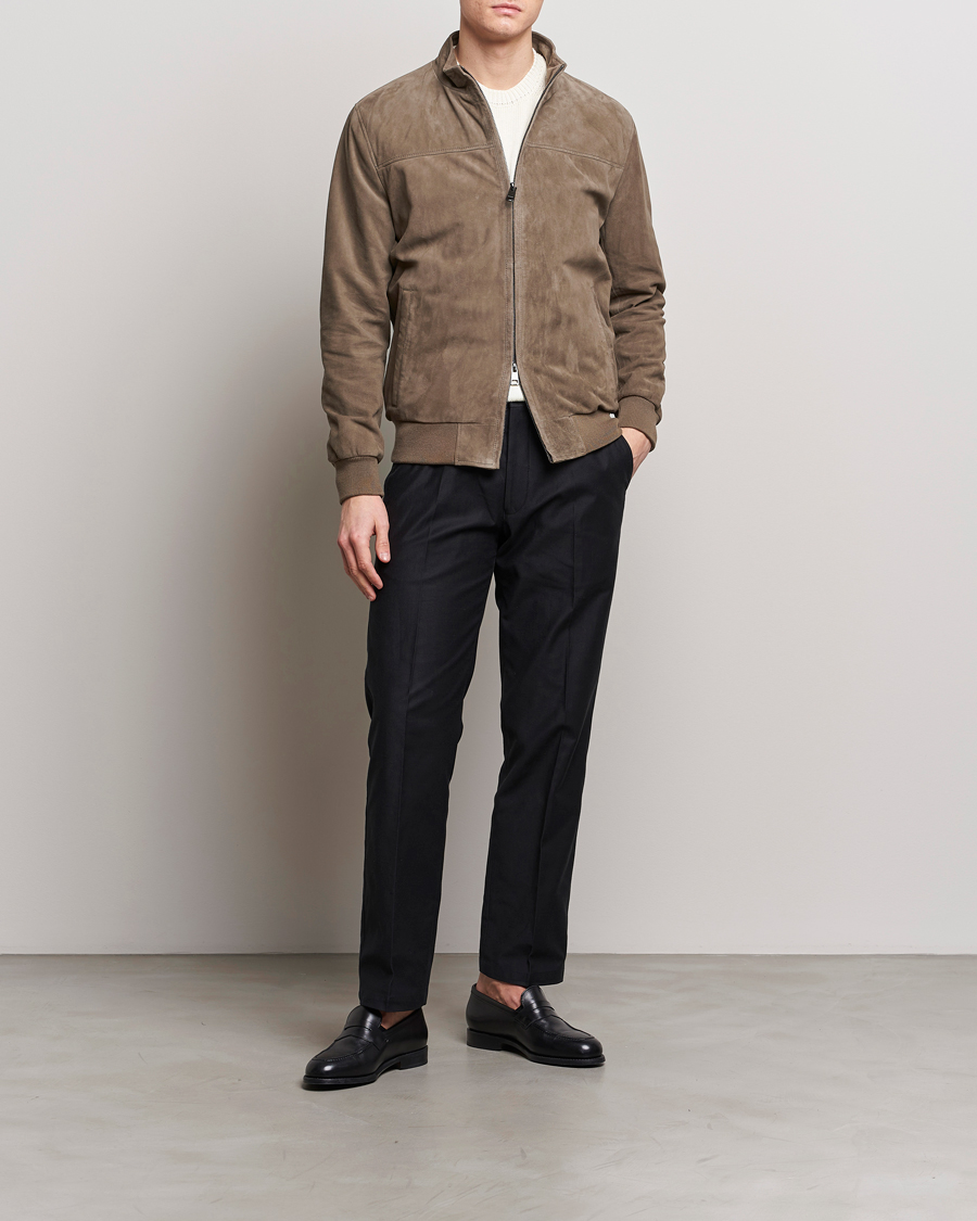 Herr | Jackor | Herno | Suede Jacket Brown