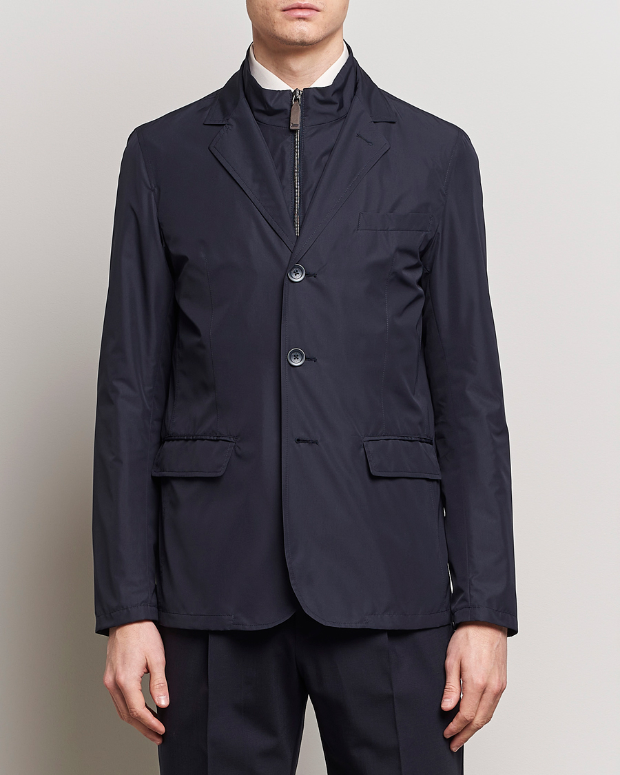 Herr | Jackor | Herno | Lightweight Zip Blazer Navy