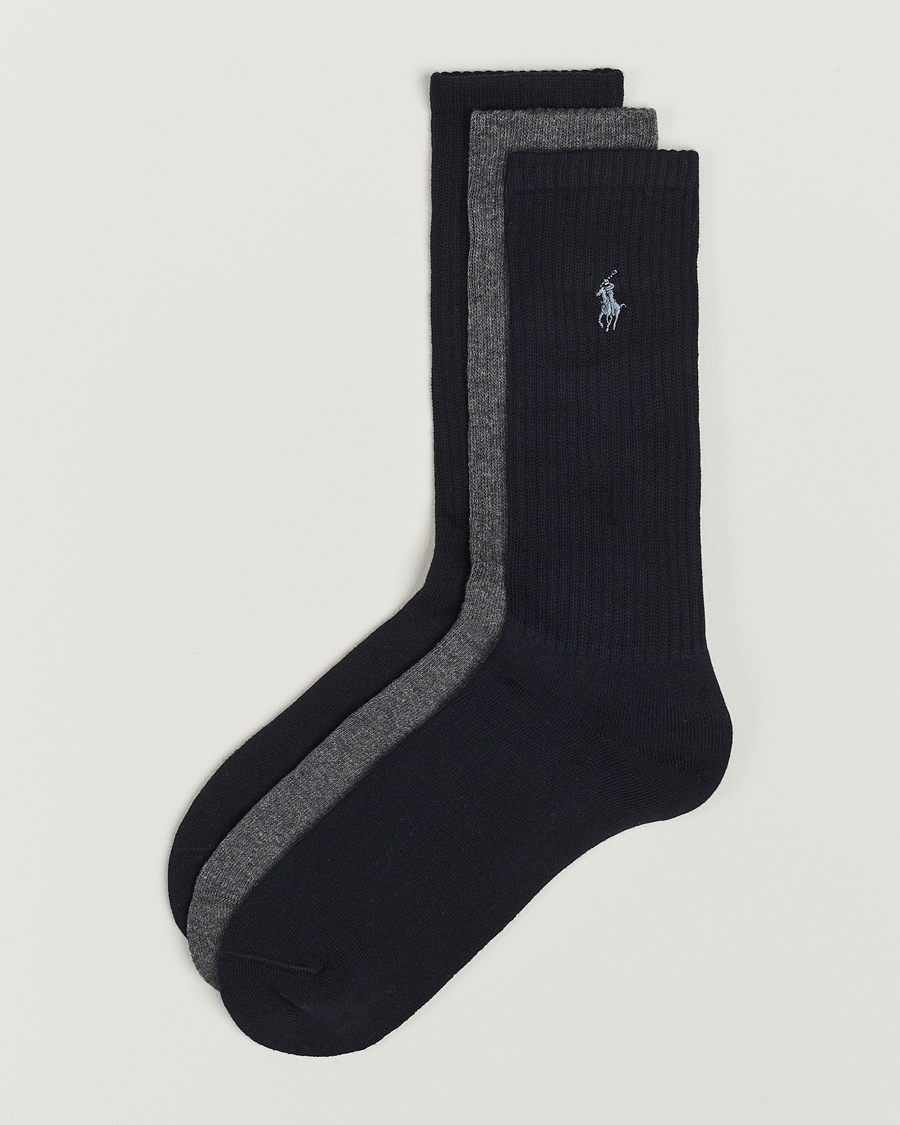 Herr | Underkläder | Polo Ralph Lauren | 3-Pack Crew Sock Navy/Charcoal/Black