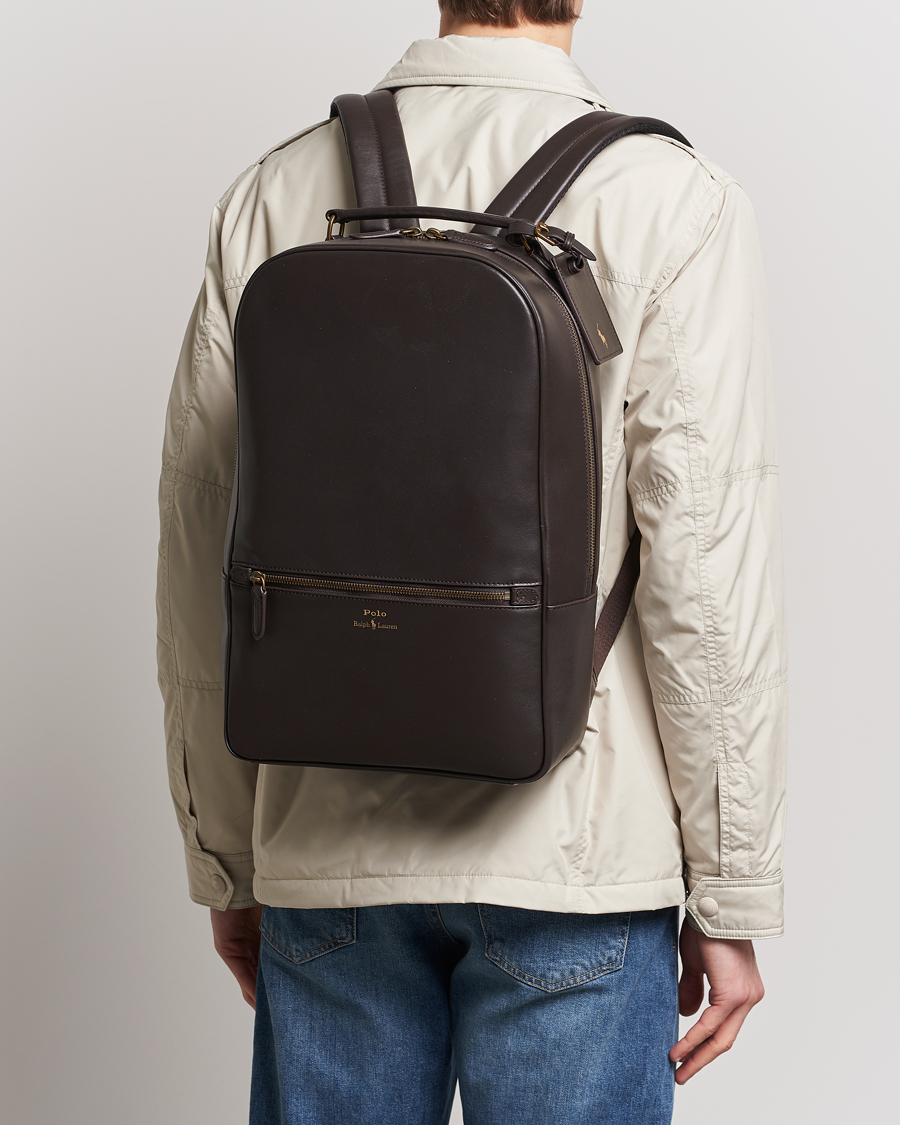 Herr | Polo Ralph Lauren Leather Backpack Dark Brown | Polo Ralph Lauren | Leather Backpack Dark Brown