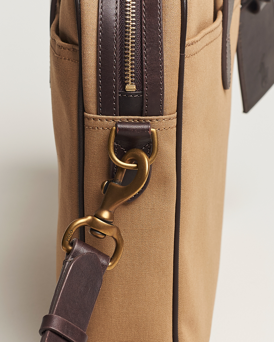Herr | Polo Ralph Lauren Canvas/Leather Computer Bag Tan | Polo Ralph Lauren | Canvas/Leather Computer Bag Tan