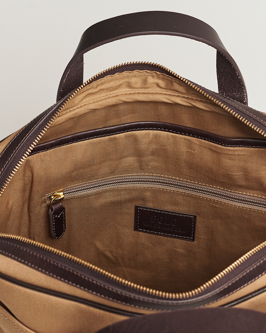 Herr | Polo Ralph Lauren Canvas/Leather Computer Bag Tan | Polo Ralph Lauren | Canvas/Leather Computer Bag Tan