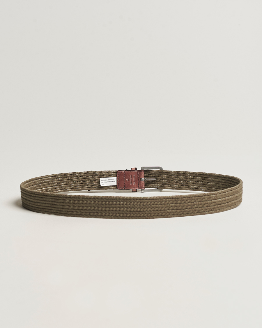 Herr | Preppy Authentic | Polo Ralph Lauren | Braided Cotton Elastic Belt Company Olive
