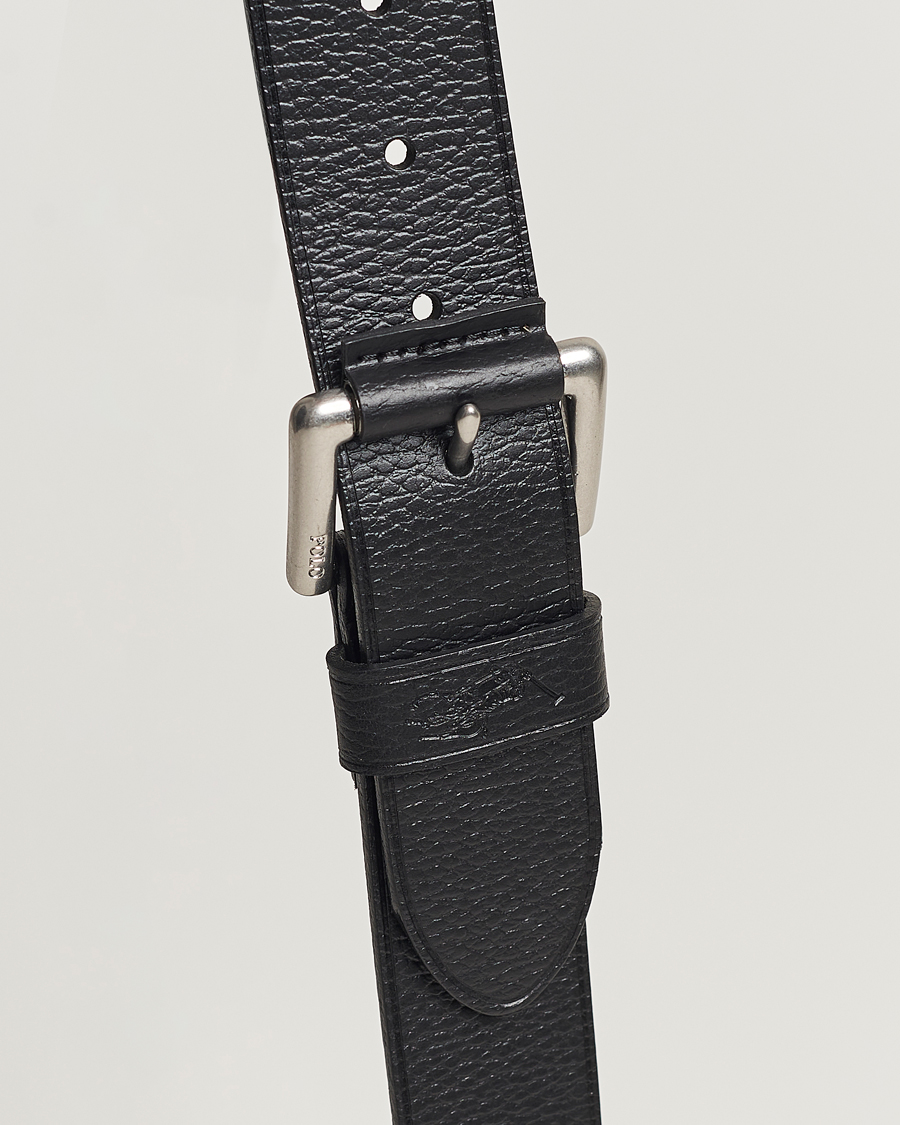 Herr | Polo Ralph Lauren Pebbled Leather Belt Black | Polo Ralph Lauren | Pebbled Leather Belt Black