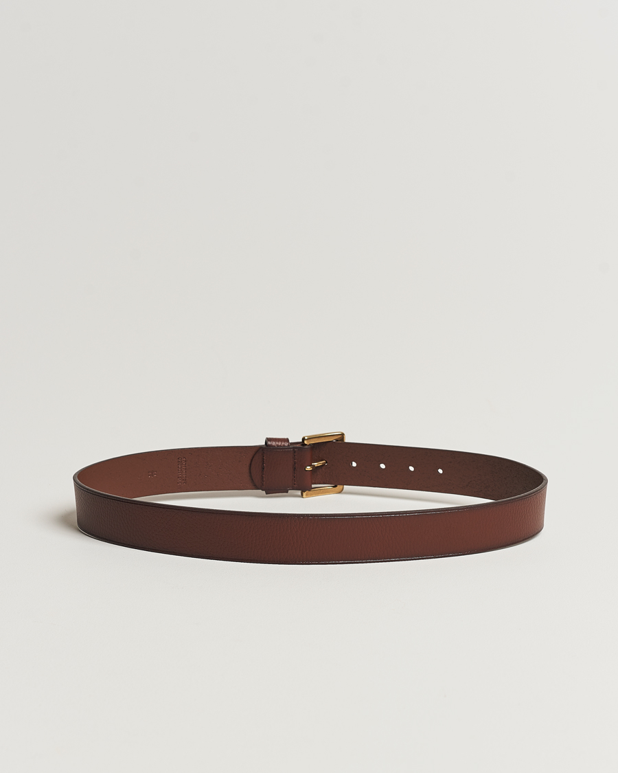 Herr | Släta bälten | Polo Ralph Lauren | Pebbled Leather Belt Brown