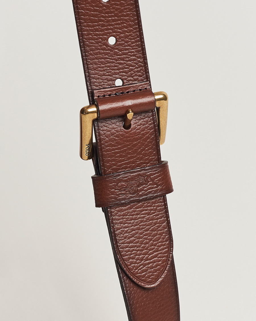 Herr | Polo Ralph Lauren Pebbled Leather Belt Brown | Polo Ralph Lauren | Pebbled Leather Belt Brown