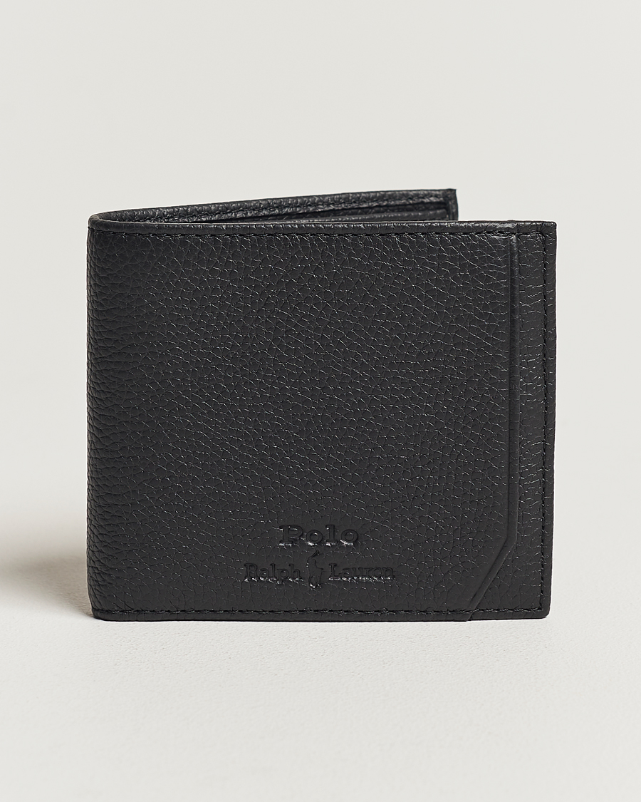 Herr | Polo Ralph Lauren Pebbled Leather Billfold Wallet Black | Polo Ralph Lauren | Pebbled Leather Billfold Wallet Black