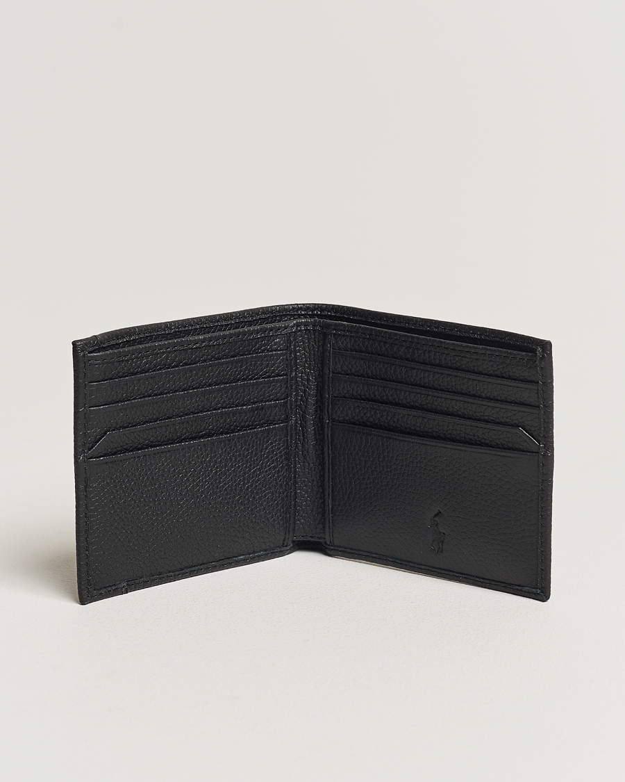 Herr | Polo Ralph Lauren Pebbled Leather Billfold Wallet Black | Polo Ralph Lauren | Pebbled Leather Billfold Wallet Black