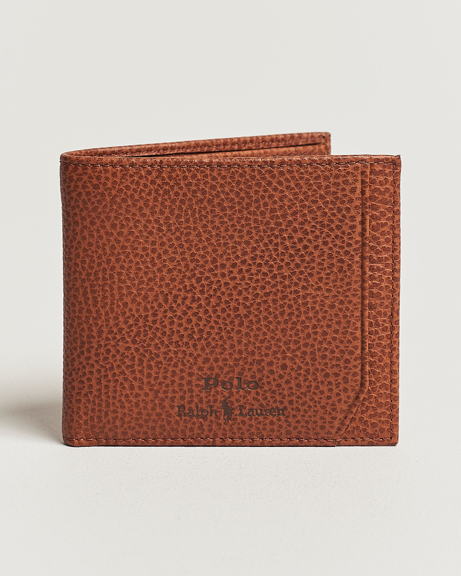 Herr | Plånböcker | Polo Ralph Lauren | Pebbled Leather Billfold Wallet Saddle Brown