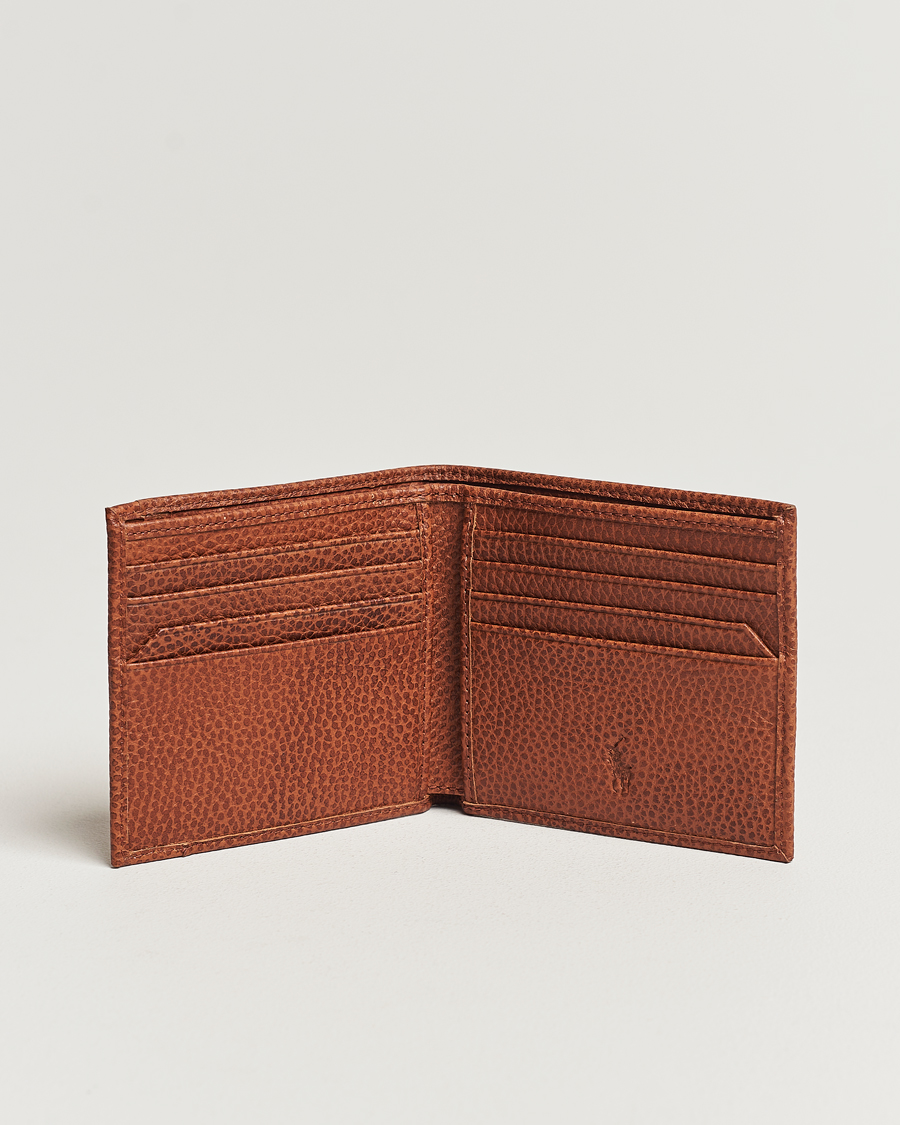 Herre | Almindelige punge | Polo Ralph Lauren | Pebbled Leather Billfold Wallet Saddle Brown