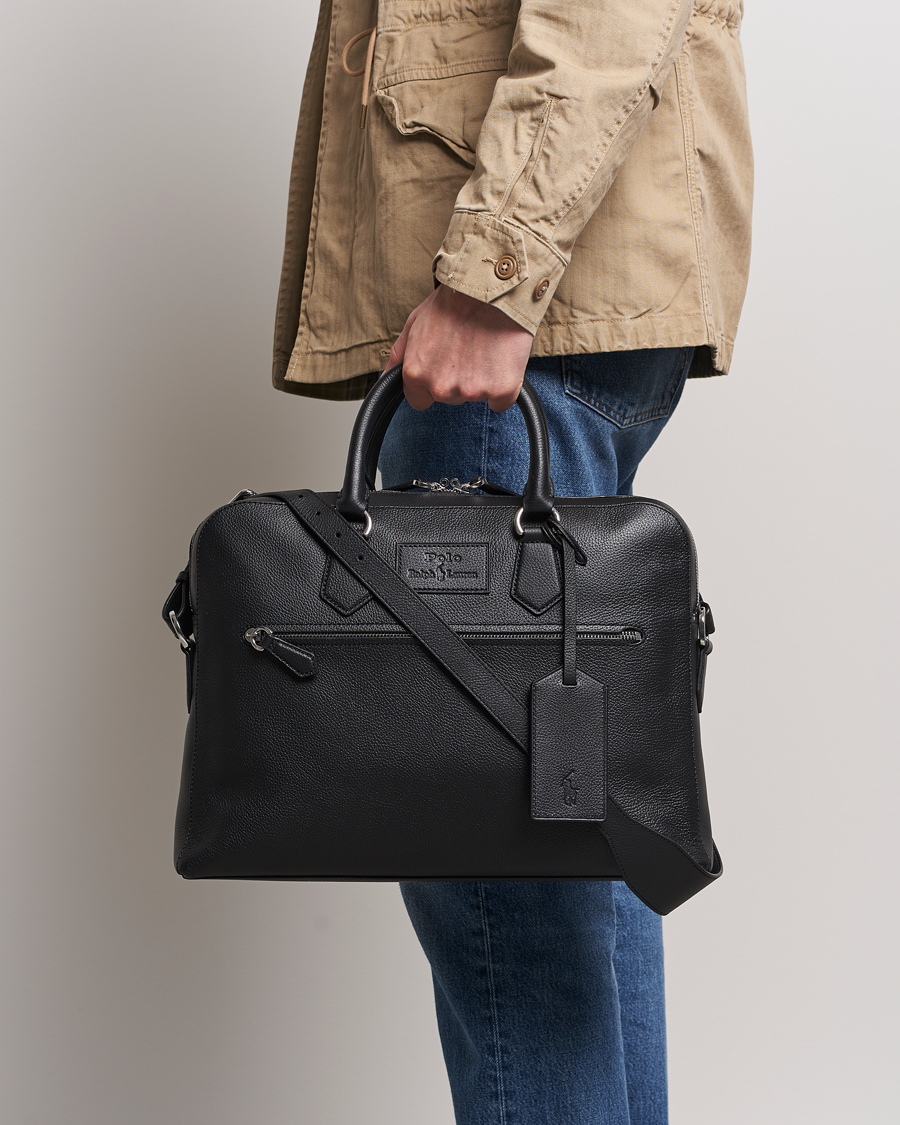 Herr | Portföljer | Polo Ralph Lauren | Pebbled Leather Commuter Bag Black