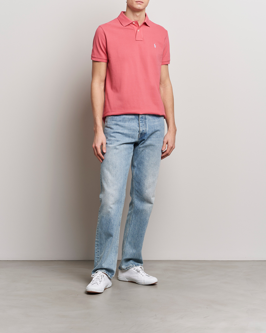 Herr | Pikéer | Polo Ralph Lauren | Custom Slim Fit Polo Pale Red