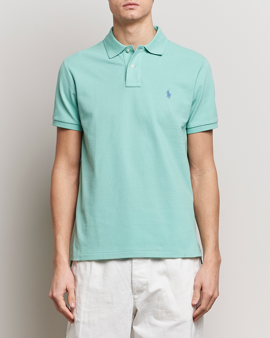 Herr | Kortärmade pikéer | Polo Ralph Lauren | Custom Slim Fit Polo Celadon