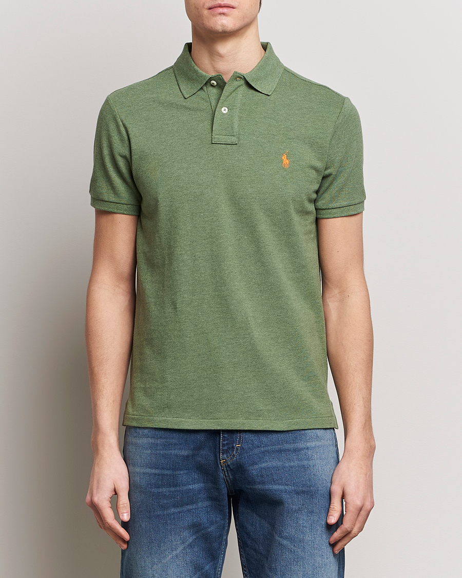 Herr | Kortärmade pikéer | Polo Ralph Lauren | Custom Slim Fit Polo Cargo Green Heather