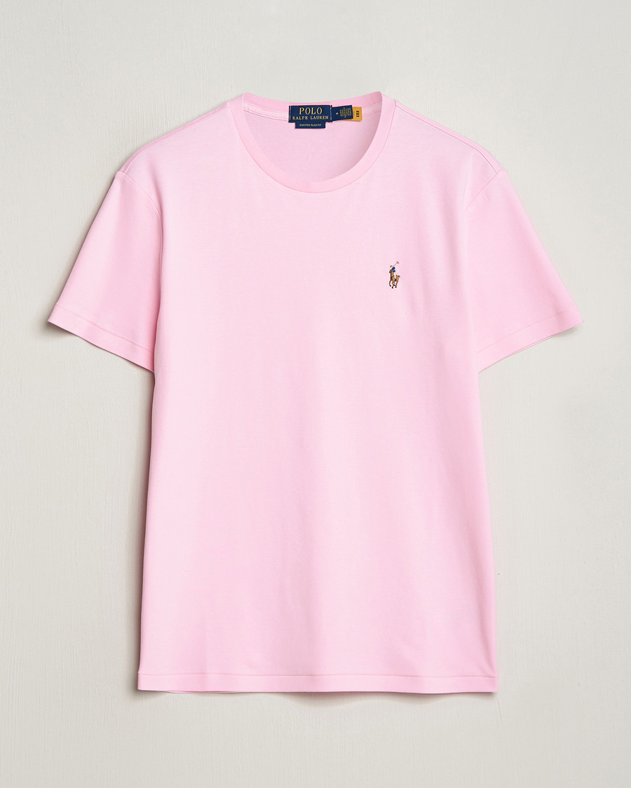 Herr | T-Shirts | Polo Ralph Lauren | Luxury Pima Cotton Crew Neck T-Shirt Caramel Pink