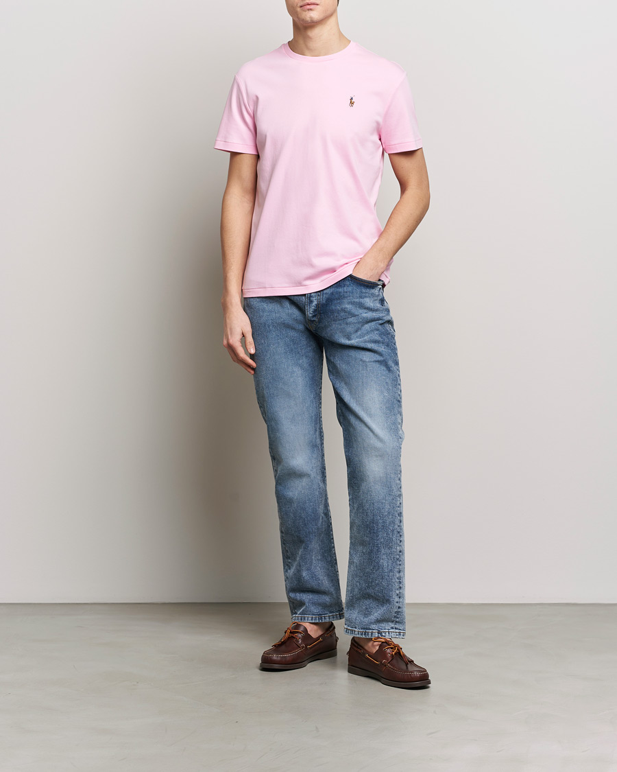 Herr | T-Shirts | Polo Ralph Lauren | Luxury Pima Cotton Crew Neck T-Shirt Caramel Pink