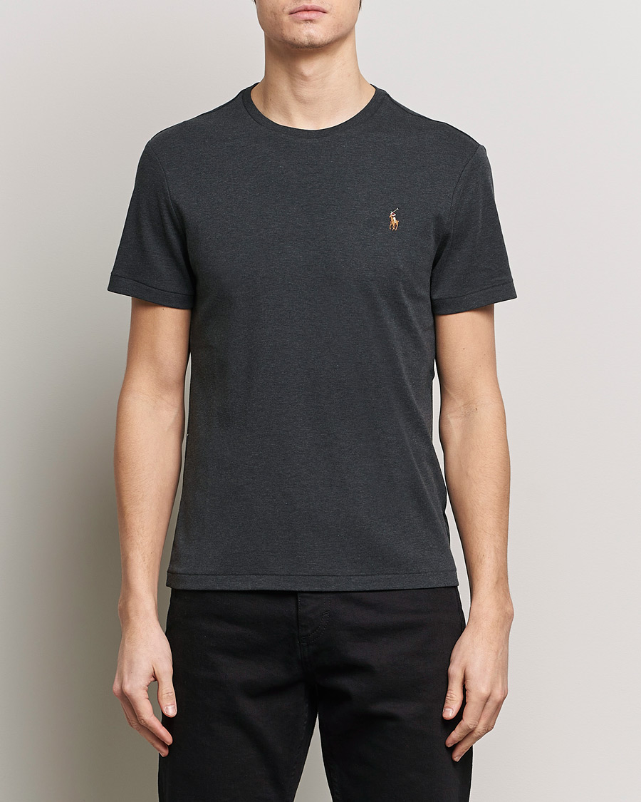 Herr | Svarta t-shirts | Polo Ralph Lauren | Luxury Pima Cotton Crew Neck T-Shirt Black Heather