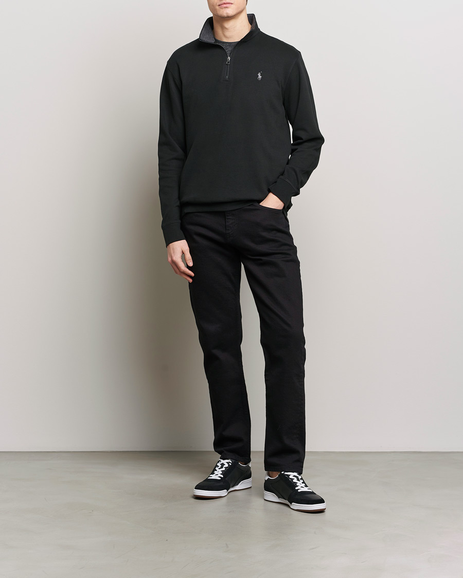 Herr | Tröjor | Polo Ralph Lauren | Double Knit Half-Zip Sweater Polo Black