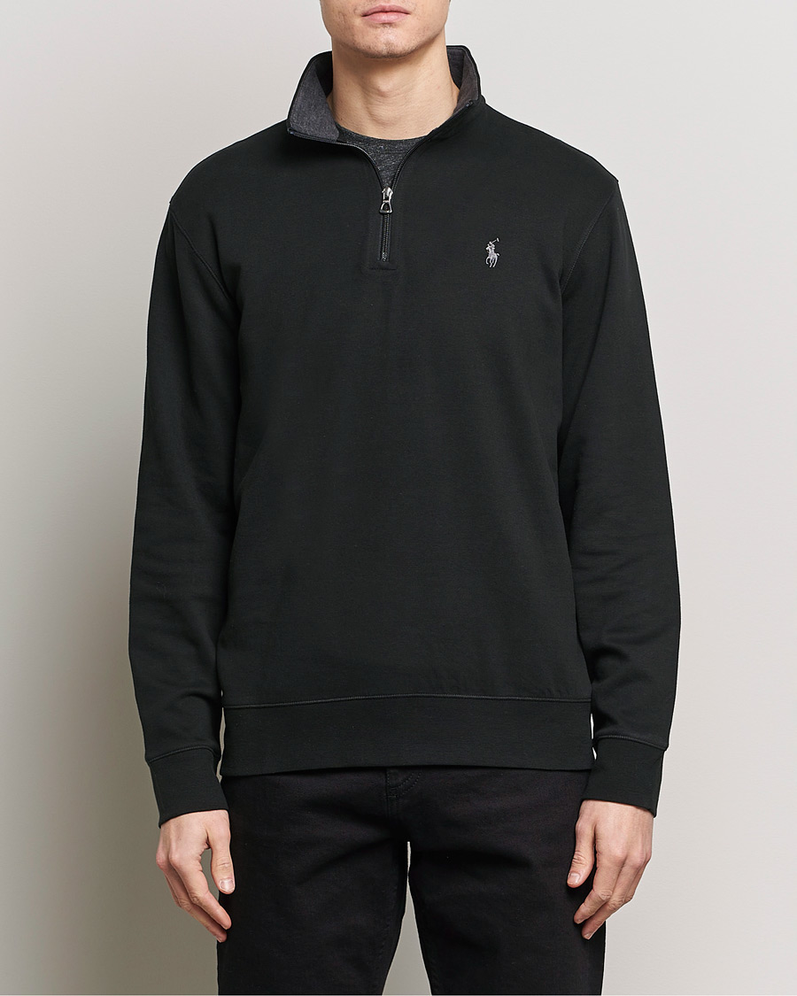 Herre |  | Polo Ralph Lauren | Double Knit Half-Zip Sweater Polo Black