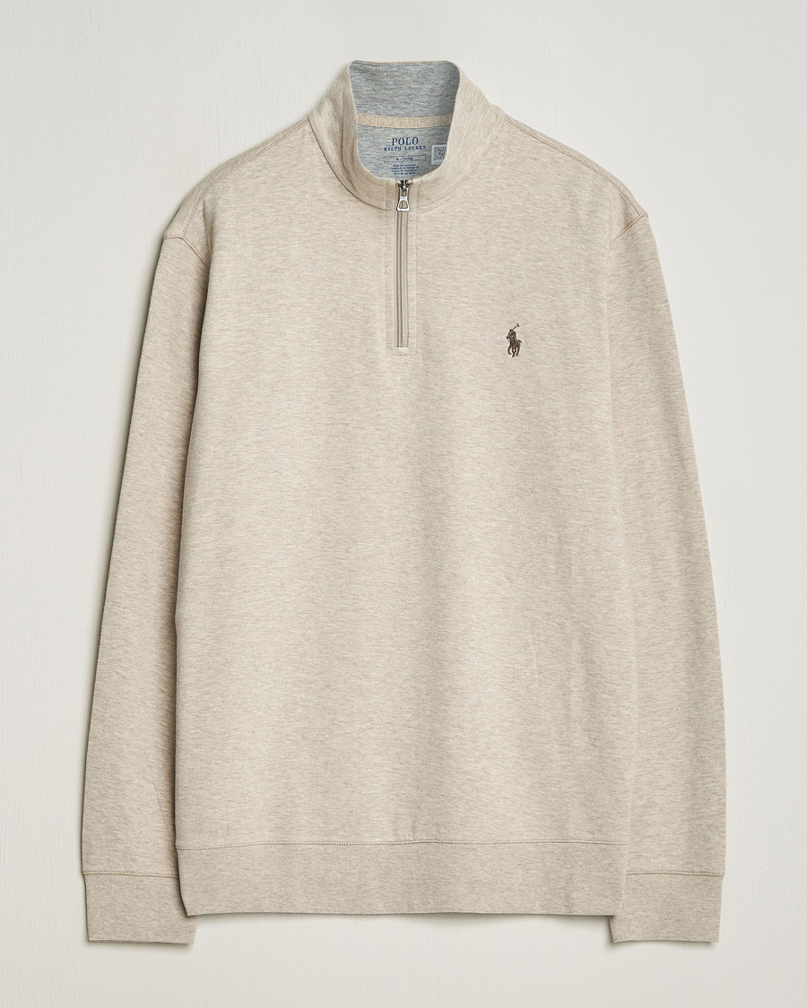 Herr | Tröjor | Polo Ralph Lauren | Double Knit Half-Zip Sweater Tuscan Beige Heather