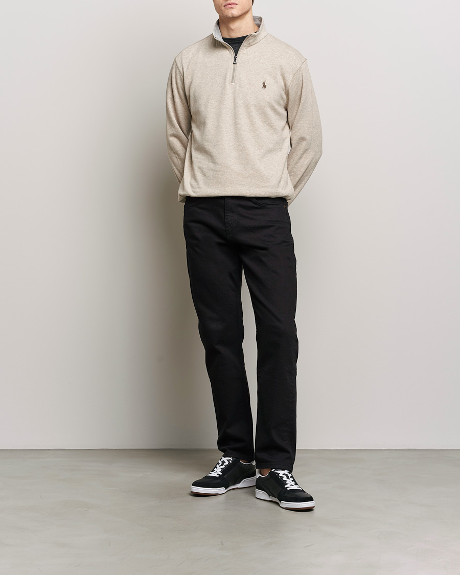Herr | Tröjor | Polo Ralph Lauren | Double Knit Half-Zip Sweater Tuscan Beige Heather