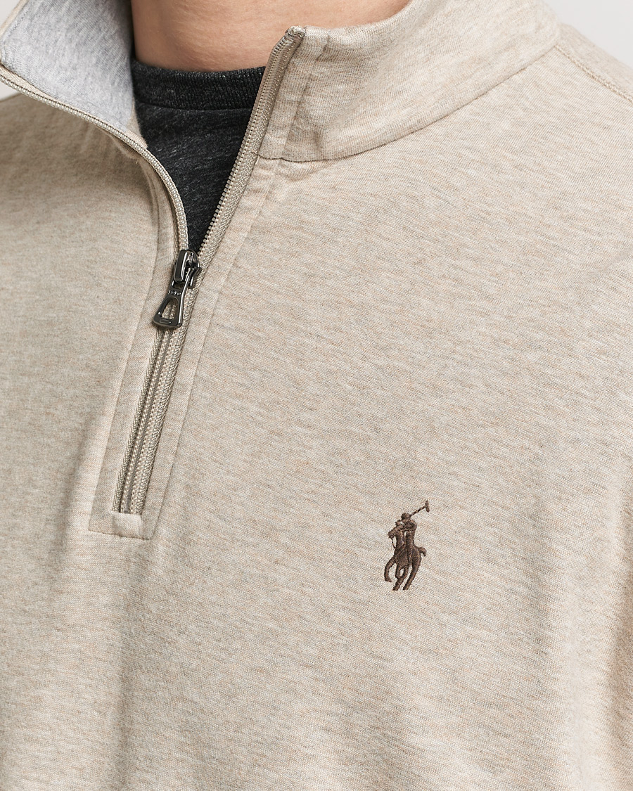 Herr | Tröjor | Polo Ralph Lauren | Double Knit Half-Zip Sweater Tuscan Beige Heather