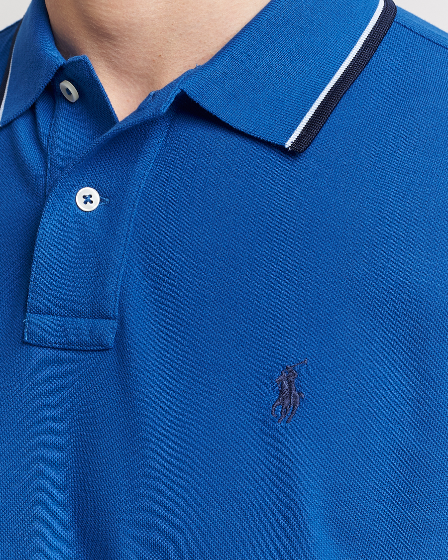 Herr | Pikéer | Polo Ralph Lauren | Custom Slim Fit Tipped Polo Heritage Blue