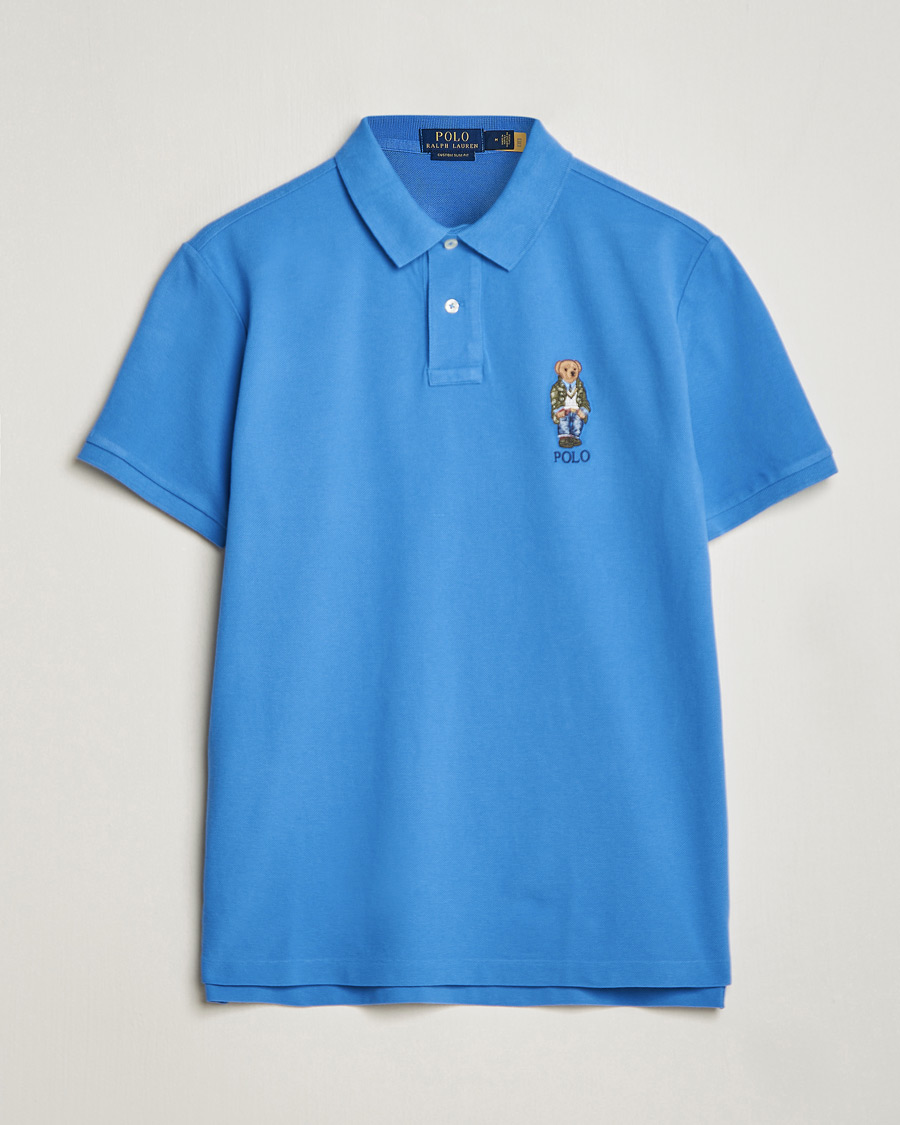 Herr | Pikéer | Polo Ralph Lauren | Custom Slim Fit Heritage Bear Polo New England Blue