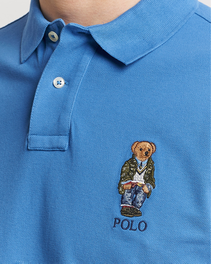 Herr | Pikéer | Polo Ralph Lauren | Custom Slim Fit Heritage Bear Polo New England Blue