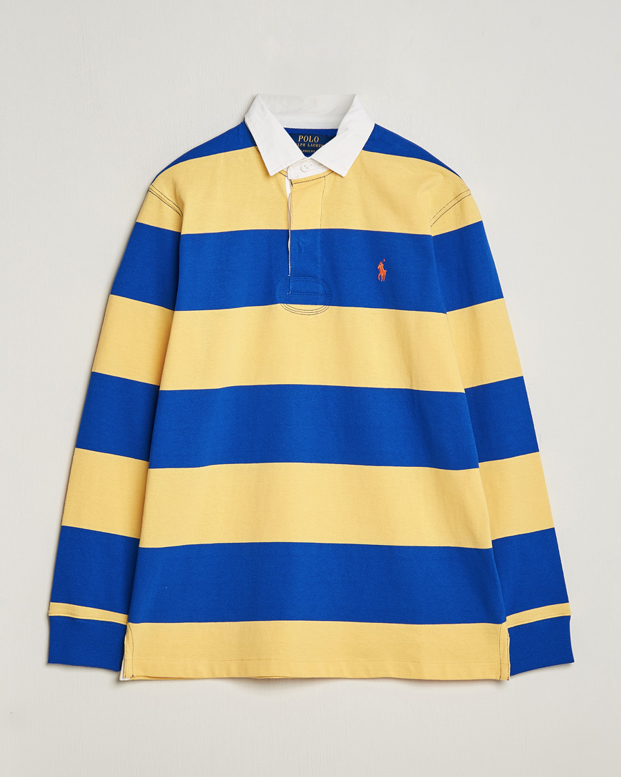 Herr | Tröjor | Polo Ralph Lauren | Jersey Striped Rugger Chrome Yellow/Cruise Royal