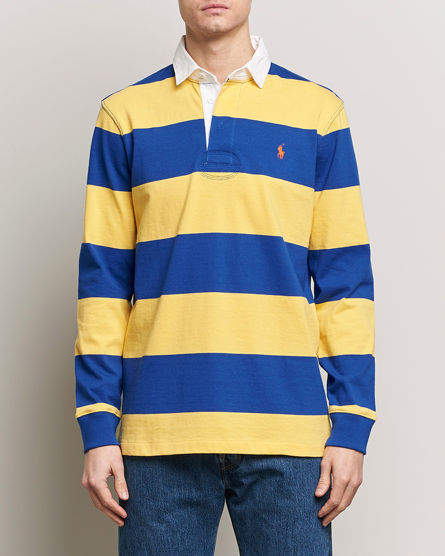 Herr | Rugbytröjor | Polo Ralph Lauren | Jersey Striped Rugger Chrome Yellow/Cruise Royal