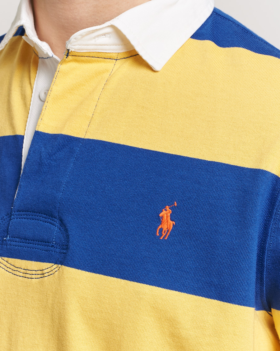 Herr | Tröjor | Polo Ralph Lauren | Jersey Striped Rugger Chrome Yellow/Cruise Royal