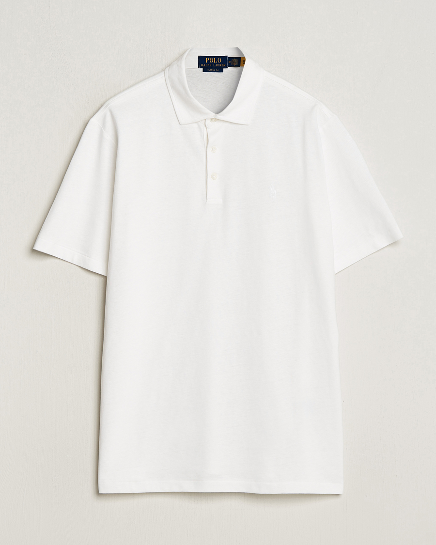 Herr | Pikéer | Polo Ralph Lauren | Cotton/Linen Polo Shirt White