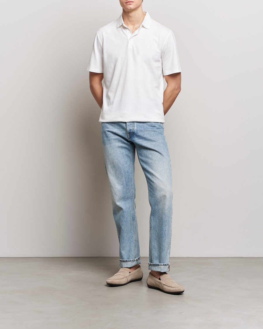 Herr | Pikéer | Polo Ralph Lauren | Cotton/Linen Polo Shirt White