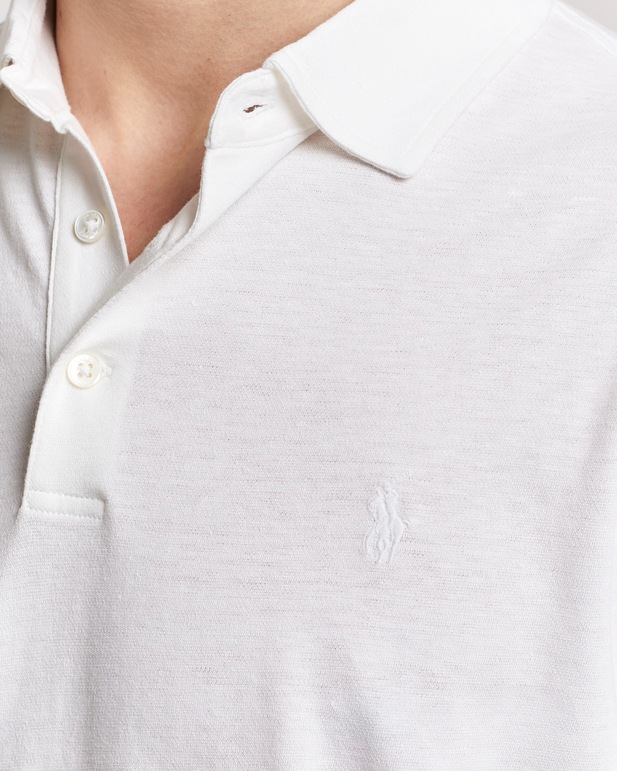 Herr | Pikéer | Polo Ralph Lauren | Cotton/Linen Polo Shirt White