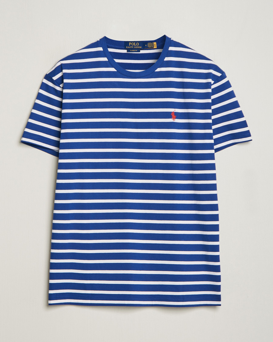 Herr | T-Shirts | Polo Ralph Lauren | Crew Neck Striped T-Shirt Beach Royal/White