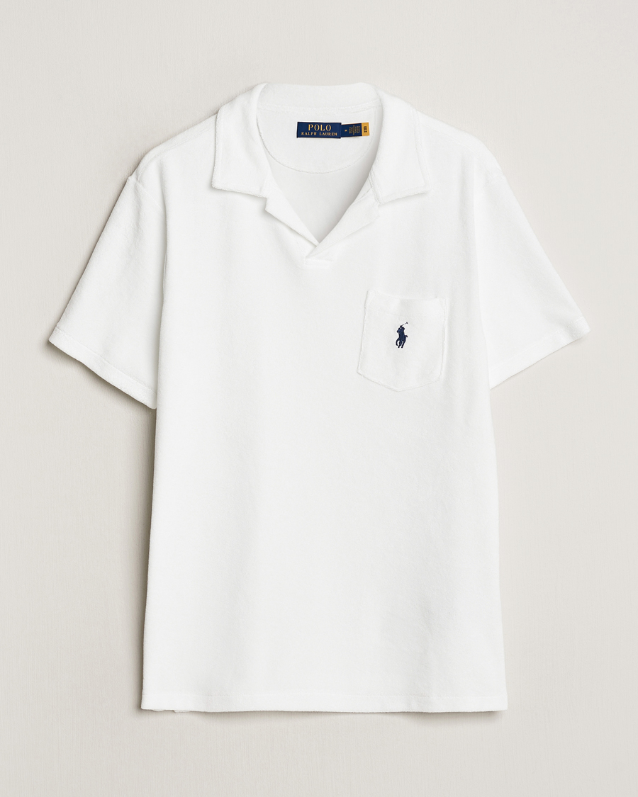 Herr | Pikéer | Polo Ralph Lauren | Cotton Terry Open Collar Polo White