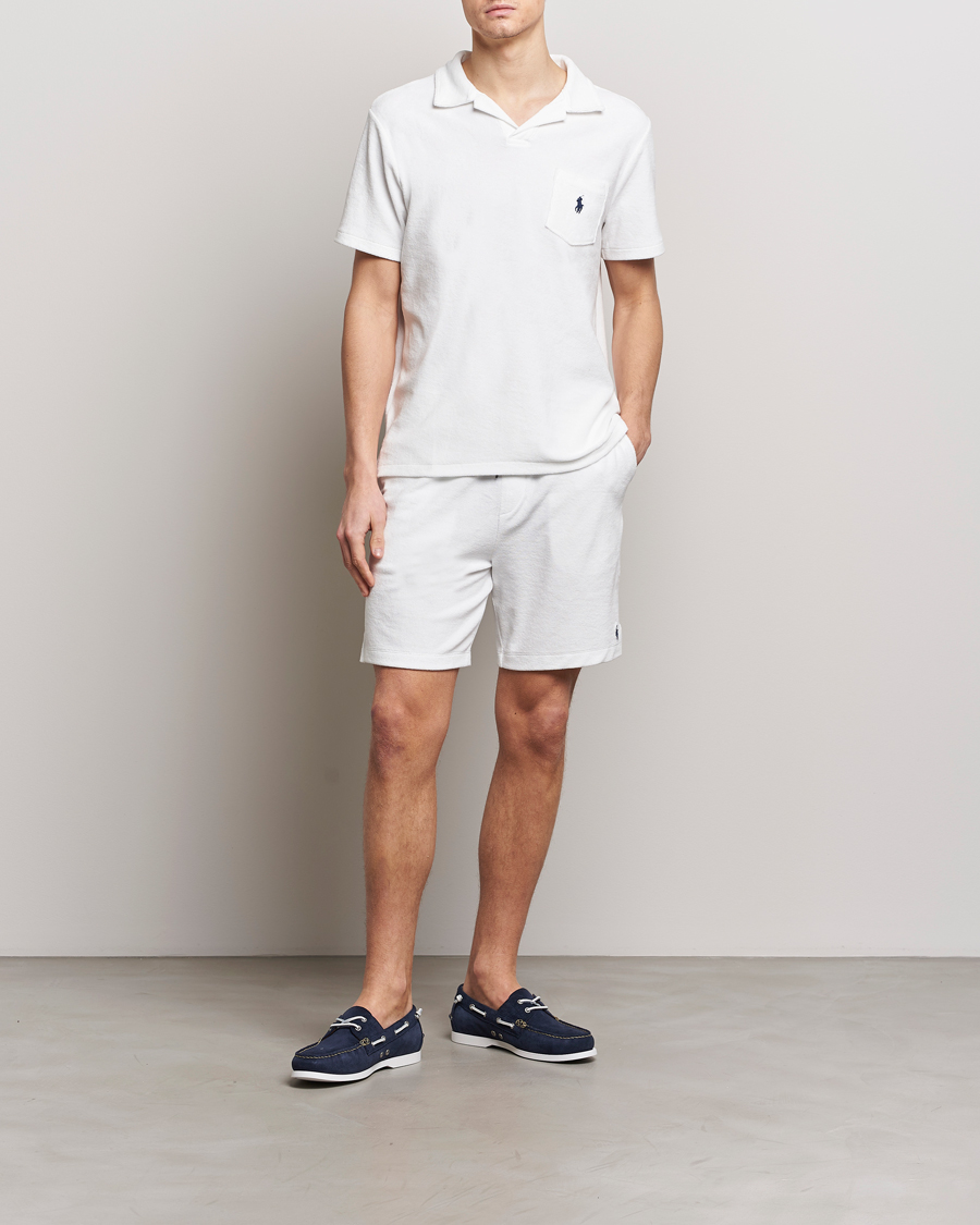 Herr | Pikéer | Polo Ralph Lauren | Cotton Terry Open Collar Polo White