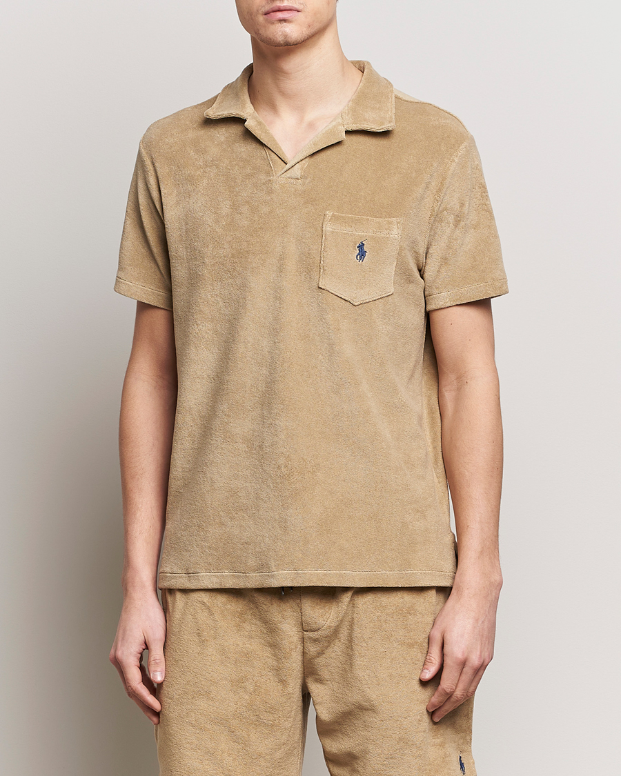 Herr | Kortärmade pikéer | Polo Ralph Lauren | Cotton Terry Polo Coastal Beige