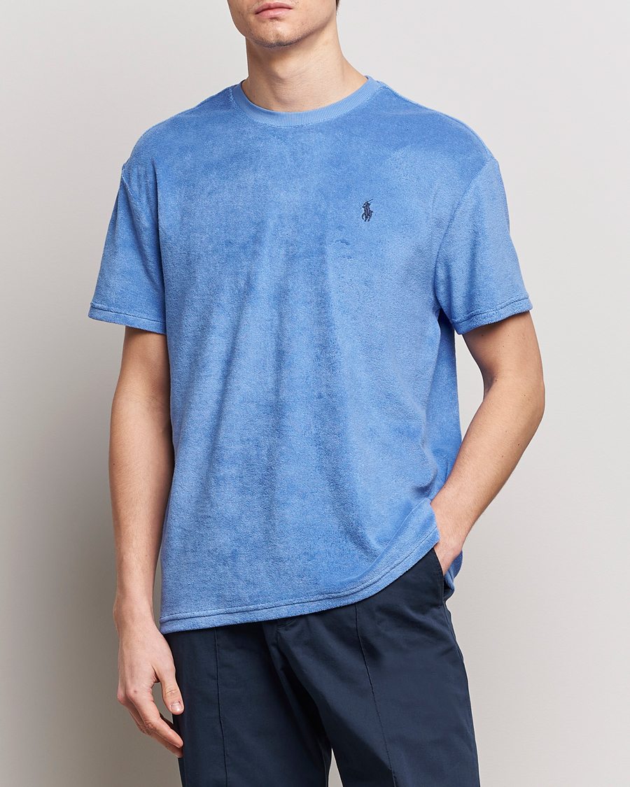 Herre | T-Shirts | Polo Ralph Lauren | Terry Cotton T-Shirt Harbor Island Blue