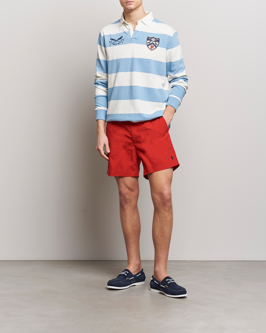 Herr | Tröjor | Polo Ralph Lauren | Jersey Striped Rugger Powder Blue/Nevis