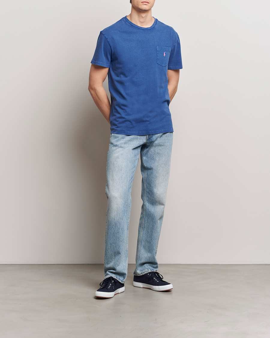 Herr | T-Shirts | Polo Ralph Lauren | Cotton Linen Crew Neck T-Shirt Beach Royal