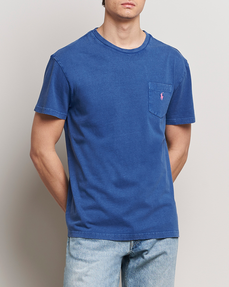 Herr | Senast inkommet | Polo Ralph Lauren | Cotton Linen Crew Neck T-Shirt Beach Royal