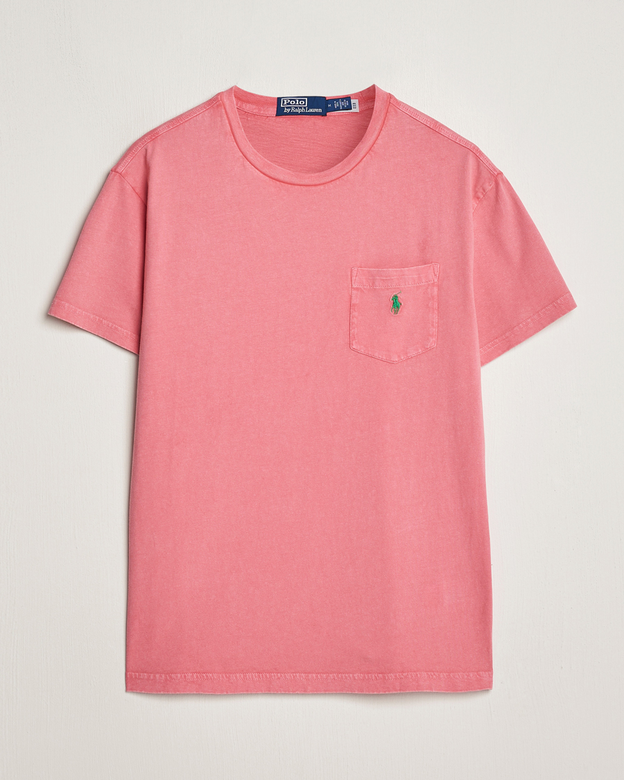 Herr | T-Shirts | Polo Ralph Lauren | Cotton Linen Crew Neck T-Shirt Pale Red