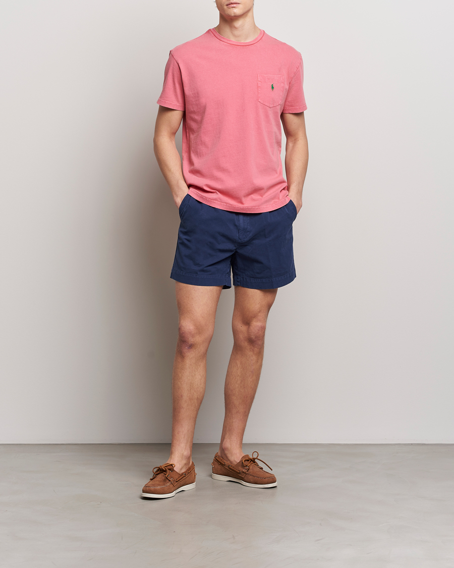 Herr | T-Shirts | Polo Ralph Lauren | Cotton Linen Crew Neck T-Shirt Pale Red