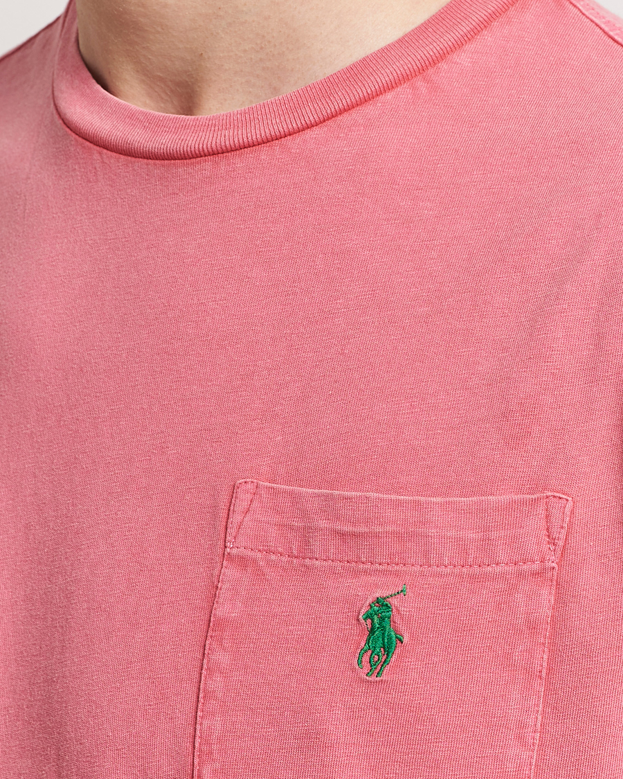 Herr | T-Shirts | Polo Ralph Lauren | Cotton Linen Crew Neck T-Shirt Pale Red